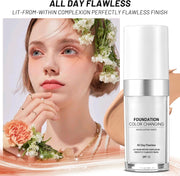 2 Pack TLM Colour Changing Foundation,Colour Changing Mature Skin Foundation,Tlm Foundation Colour Change Uk Mature Skin,Naturally Moisturizing Sunscreen Brighten Complexion Concealer Foundation 30Ml