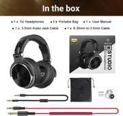 Oneodio over Ear Headphone Studio Wired Bass Headsets with 50Mm Driver, Foldable Lightweight Headphones with Shareport and Mic for DJ Recording Monitoring Mixing Podcast Guitar PC TV