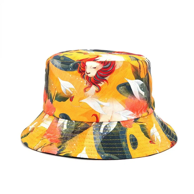 2024 Fashion Summer Paisley Print Fisherman Hat Reversible Harajuku Bucket Hats for Women Men Street Hip Hop Cap Fishing Hat