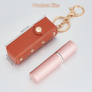 NICENEEDED 2 Pack Lipstick Organizer Keychain, Portable Leather Lipstick Case, Lip Gloss Bag Lip Balm Storage Holder for Women Traveling Lipstick Storage