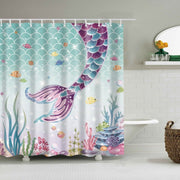 New Waterproof Polyester Fabric Bathroom Shower Curtain Sheer Panel 12 Hooks