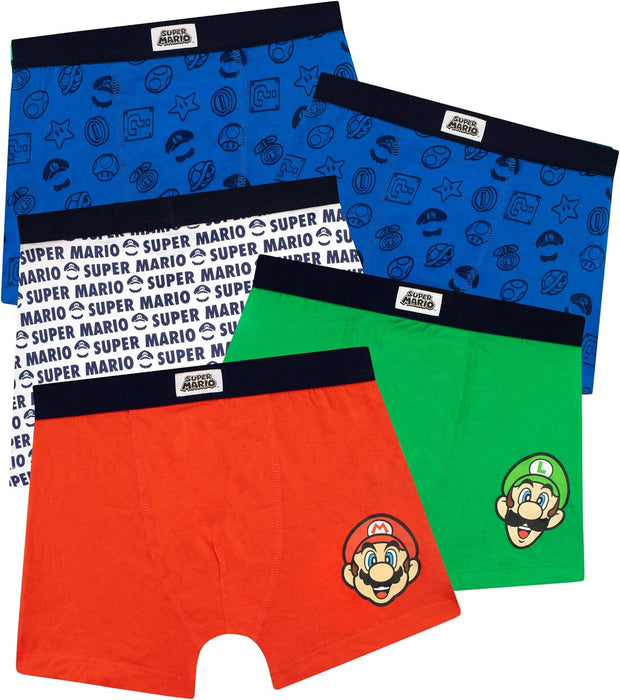 SUPER MARIO Boys Mario Briefs Pack of 5 Underwear for Kids