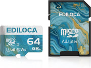 Ediloca 32GB Micro SD Card, Memory Card with SD Adapter, Read Speed up to 90Mb/S, UHS-I TF Card for Full HD Video Recording, Compatible with Smartphone, Dash Cam, Camera and Drones, C10, U1,V10, A1