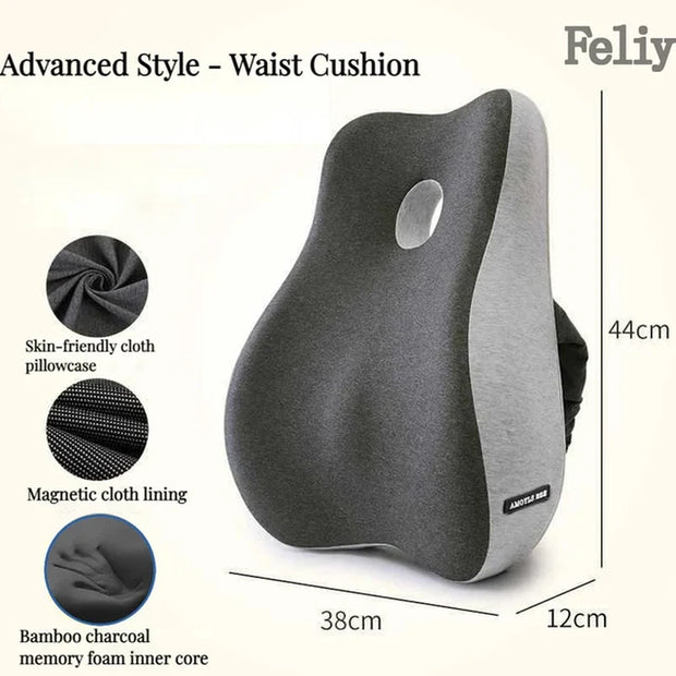 Memory Foam Waist Cushion Massage Back Orthopedic Pillow Lumbar Office Chair Cushion Car Seat Support Pad Buttock Coccyx Pillows