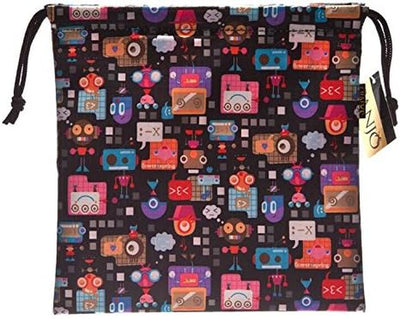 Sanjo Kids Robot Print Drawstring Bag, 23 Cm
