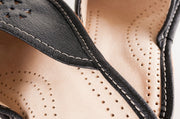 Lady'S Women Flip Flop Leather Slippers Orthopedic Insole Shoes Sandals Black