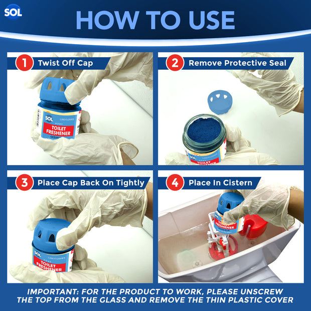 3 Toilet Bowl Freshener 1000 Flushes Ocean Blue Cistern Block Limescale Cleaner