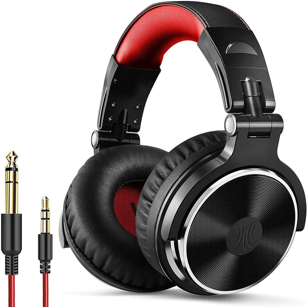 Oneodio over Ear Headphone Studio Wired Bass Headsets with 50Mm Driver, Foldable Lightweight Headphones with Shareport and Mic for DJ Recording Monitoring Mixing Podcast Guitar PC TV
