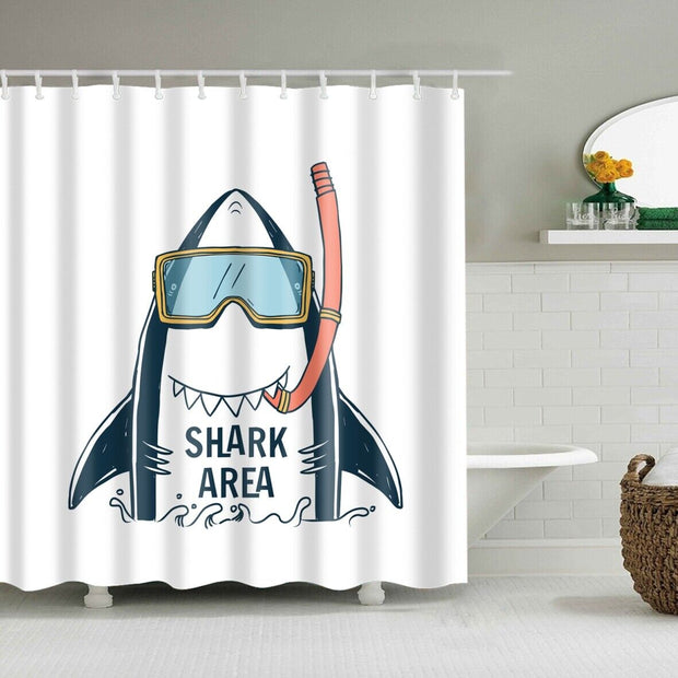 New Waterproof Polyester Fabric Bathroom Shower Curtain Sheer Panel 12 Hooks