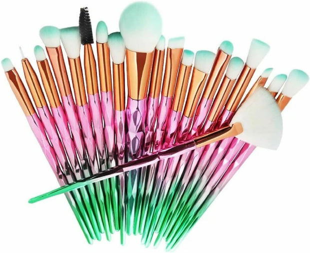 20Pcs Makeup Brush Set, Premium Synthetic Kabuki Brushes Set for Foundation, Shading, Eyebrow, Face Blender, Makeup Brush Kit (PINK & GOLD)