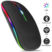 Wireless Mouse RGB Rechargeable Bluetooth Mice Wireless Computer Mause LED Backlit Ergonomic Gaming Mouse for Laptop PC 3600DPI