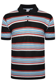 Mens Striped Polo Shirt Short Sleeve Pique T Shirt Premium Designer Summer Top