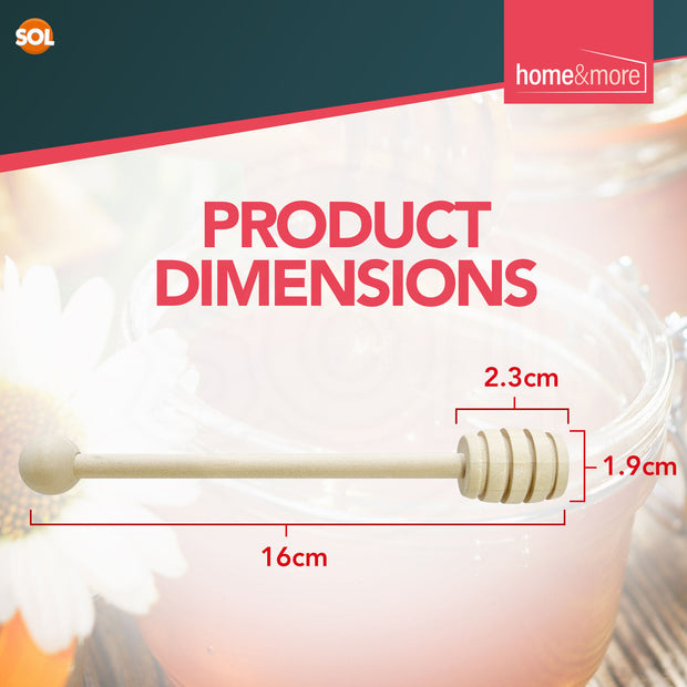 2Pk Wooden Honey Spoon 16Cm Syrup Pot Wood Dipper Drizzler Stick Server Kitchen