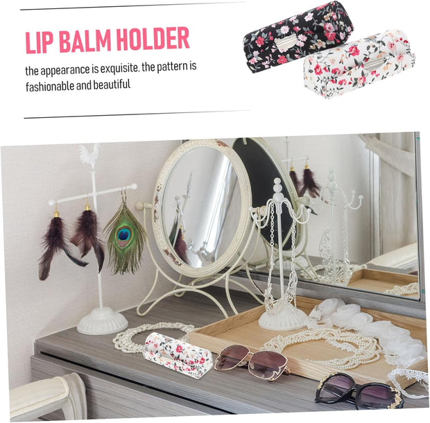 MAGICLULU Lipstick Storage Box Set 2Pcs Portable Lipstick Cases Mirror Refined Handmade Easy to Carry for Party Favors