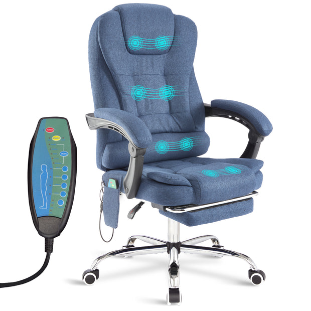 Massage Office Chair Gaming Computer Desk Swivel Recliner Chair Leather Footrest