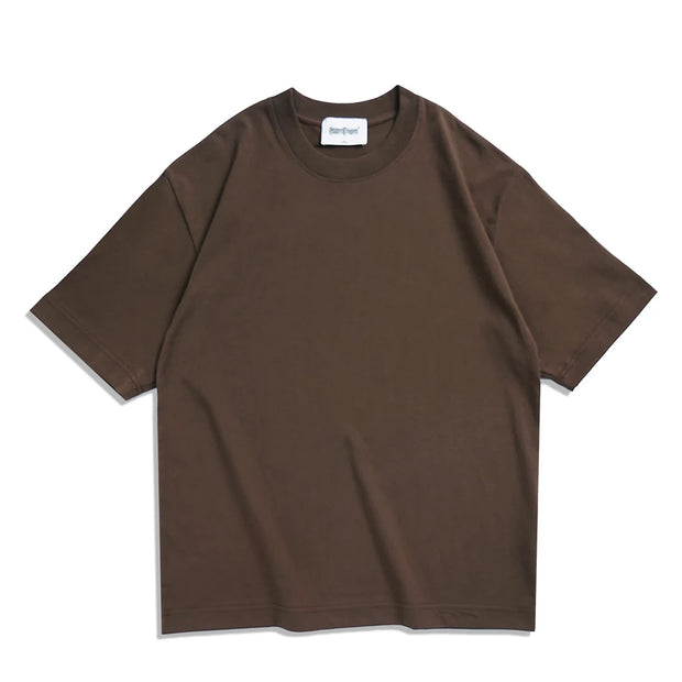 Oversized Summer T Shirts for Women Men Brown Casual Female Korean Streetwear Tees Unisex Basic Solid Young Cool Tops