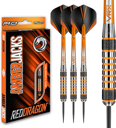 RED DRAGON Amberjack Series Darts Set with Flights and Shafts (Stems)