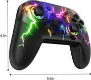 VOYEE Switch Controller Compatible with Switch/Lite/Oled/Pc Windows, RGB Lightning Programmable 1000Mah Wireless Pro Controller with One Key Pairing Wake up Vibration Turbo