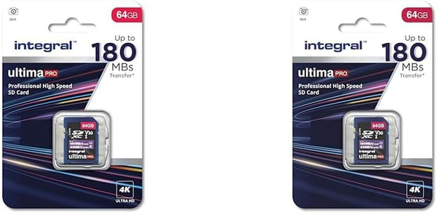 Integral 32GB SD Card 4K Ultra-Hd Video Premium High Speed Memory Card SDXC up to 100Mb/S SDXC V30 UHS-I U3 Class 10 SD Memory Card, Black