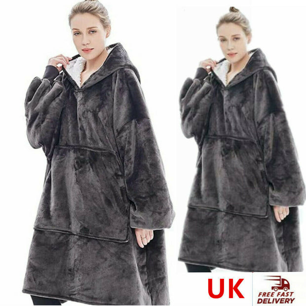 Hooded Snuggle Blanket Super Soft Oodie Winter Warm Wearable Hoodie Robe Comfort
