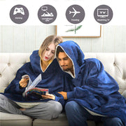 Hooded Snuggle Blanket Super Soft Oodie Winter Warm Wearable Hoodie Robe Comfort