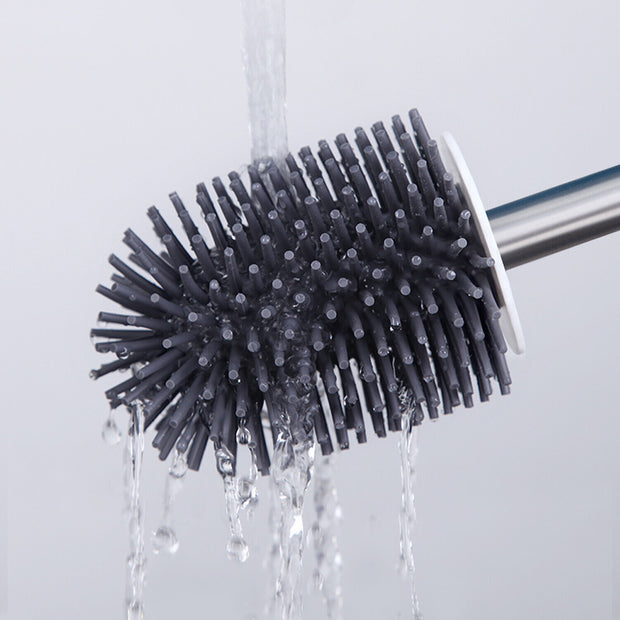 Soft Silicone Toilet Brush with Toilet Brush Holder Cleaning Tool Brush Set