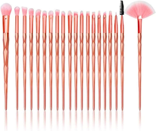 20Pcs Makeup Brush Set, Premium Synthetic Kabuki Brushes Set for Foundation, Shading, Eyebrow, Face Blender, Makeup Brush Kit (PINK & GOLD)