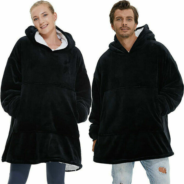 Hooded Snuggle Blanket Super Soft Oodie Winter Warm Wearable Hoodie Robe Comfort