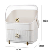 Xlarge Cosmetic Skincare Organiser Tabletop Make-Up Storage Case 2 Drawers Box