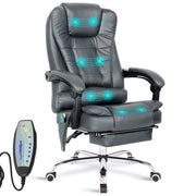Massage Office Chair Gaming Computer Desk Swivel Recliner Chair Leather Footrest