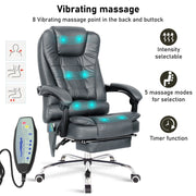 Massage Office Chair Gaming Computer Desk Swivel Recliner Chair Leather Footrest
