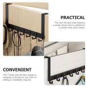 Heavy Duty Aluminium 7 Hook over Door Organiser Rack Coat Towel Robe Hanger