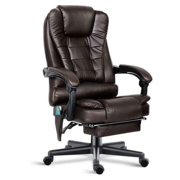 Massage Office Chair Gaming Computer Desk Swivel Recliner Chair Leather Footrest