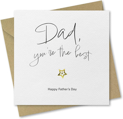 Absolutely Yours Fathers Day Card. Card for Dad. Dad You'Re the Best Design with Matching Envelope. 150 X 150Mm. Embossed Card. Ecofriendly. Printed and Packed in UK