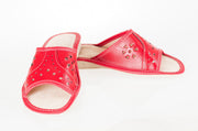 Lady'S Women Flip Flop Leather Slippers Orthopedic Insole Shoes Sandals RED