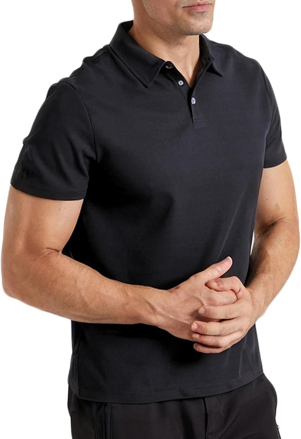 Mens Polo Shirts Waffle Golf Short Sleeve Tops Lightweight Golf Casual Collared Tops Breathable Classic Work Shirts