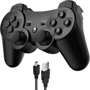 JAMSWALL Controller for Ps3, Wireless Bluetooth Controller Gamepad Joystick, Double Vibrating Controller for P-3 with Charger Cable Cord Thump Grips