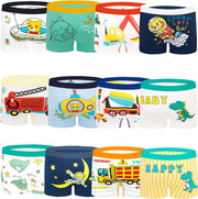 Boys Underwear Boxer Shorts Cotton Dinosaur Pattern Boxer Brief Underwear 12 Pack, 3-13 Years