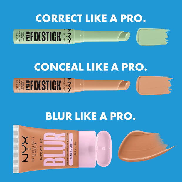 NYX Professional Makeup Correcting Concealer Stick, Covers Blemishes, Dark Spots and Discolouration, 12H Wear, Vegan Formula, Pro Fix Stick, Green