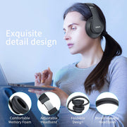 Uliptz Wireless Headphones over Ear, 65 Hrs Playtime Bluetooth Headphones, 6 EQ Modes Foldable Lightweight Headphones Wireless, Foldable Bluetooth 5.3 for Travel/Office/Pc (Black)