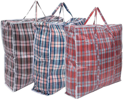5X JUMBO LAUNDRY BAGS Zipped Reusable Large Strong Shopping Storage Bag Moving