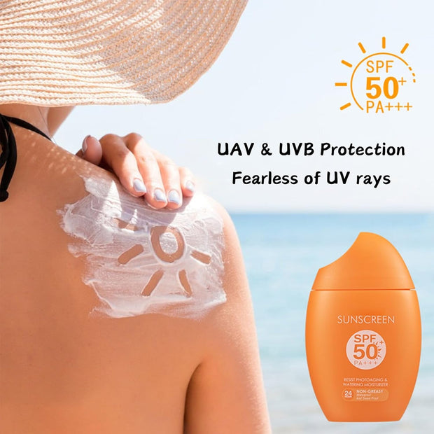 Spf 50 Face Moisturiser - Face Sun Cream - Suncream Factor 50 for Face and Body - Face Sunscreen for against Sun Rays - Factor 50 Face Cream Moisturizing Fresh Not Greasy & Water Resistant
