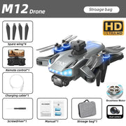 The New M12 RC Drone 8K Brushless Professional Edition Is Equipped with a Wide-Angle Three Tracking Camera with 12 Color Lights