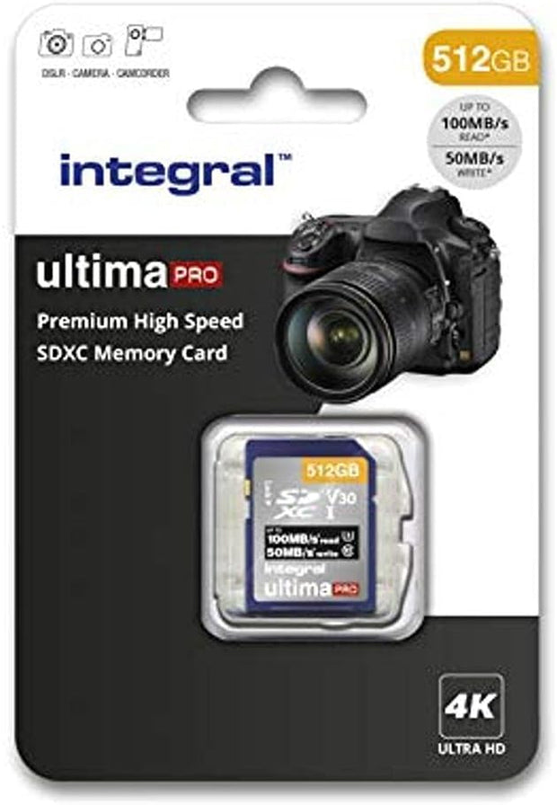 Integral 32GB SD Card 4K Ultra-Hd Video Premium High Speed Memory Card SDXC up to 100Mb/S SDXC V30 UHS-I U3 Class 10 SD Memory Card, Black