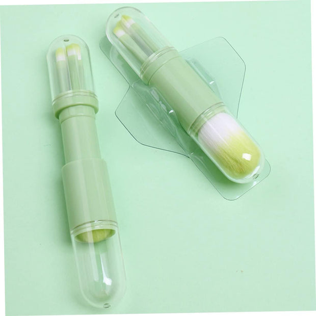 FRCOLOR Compact Lightweight 1 Set Telescopic Makeup Brush 4-In-1 Brush Set Make up Eyeshadow Brush for Travel and Daily Use