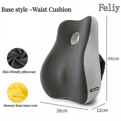 Memory Foam Waist Cushion Massage Back Orthopedic Pillow Lumbar Office Chair Cushion Car Seat Support Pad Buttock Coccyx Pillows