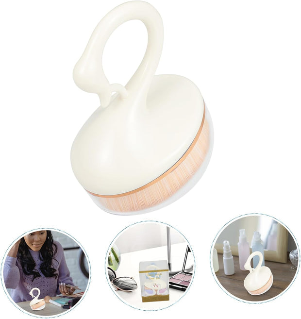 Housoutil Makeup Brush Creative Swan Handle Portable Flat Top Foundation Brush for Effortless Application of Liquid and Powder Cosmetics for Smooth Finishing