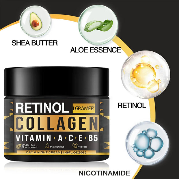 Collagen & Retinol Cream anti Aging Whitening Cream Face Moisturizer anti Wrinkle Day & Night Retinol Moisturizer Face Cream