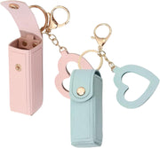 Lipstick Case 2PCS Lipstick Holder with Mirror Lip Balm Keyring Sleeves Small Lipstick Pouch Style2, Lipstick Holder