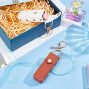 NICENEEDED 2 Pack Lipstick Organizer Keychain, Portable Leather Lipstick Case, Lip Gloss Bag Lip Balm Storage Holder for Women Traveling Lipstick Storage